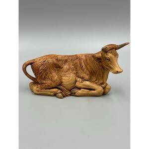 Vintage Fontanini Nativity Cow Sitting Resting Figurine Italy